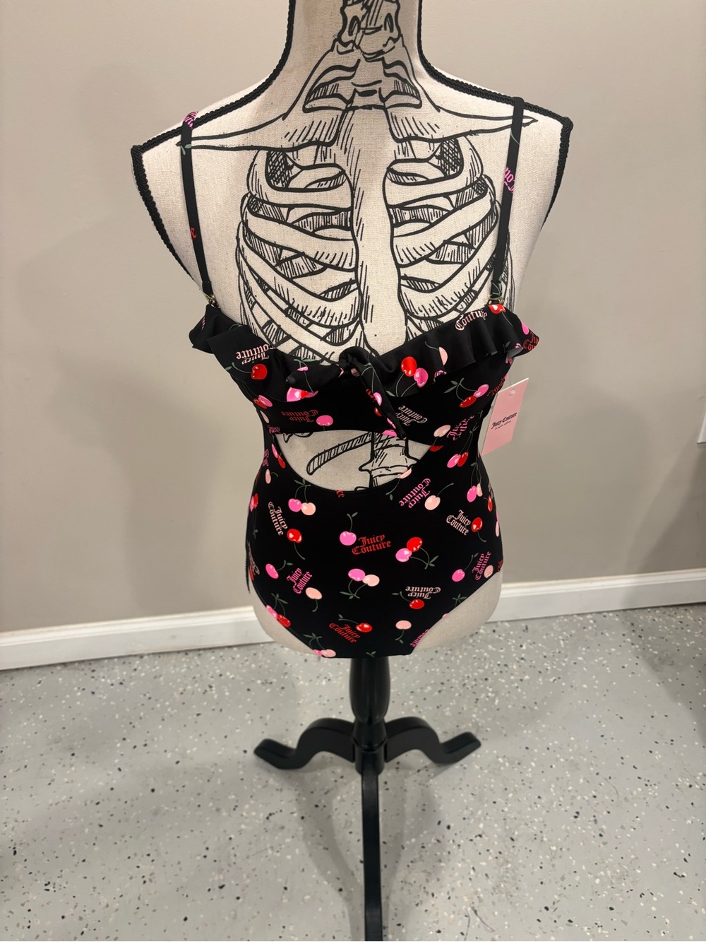 Juicy Couture Ruffle Cutout Bandeau One Piece Bathing Suit, Women’s Size SM -NWT